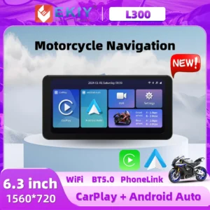 Sd40a84acf8e240f2b24513345f7c69b4z.webp EKIY L300 Motorcycle CarPlay GPS 6.3inch Wireless Android Auto Airplay Screen Portable Motorcycle Monitor Optional DVR TPMS